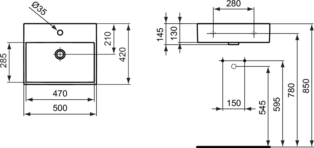 LAVOAR STRADA 50X42 CU GAURA PENTRU BATERIE SI PREAPLIN,
